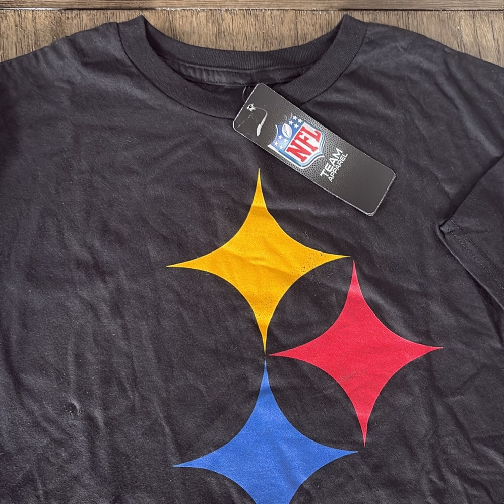 NWT [NFL] Pittsburgh Steelers NFL Short-Sleeved Black T-Shirt Youth L (14/16) - Picture 7 of 9